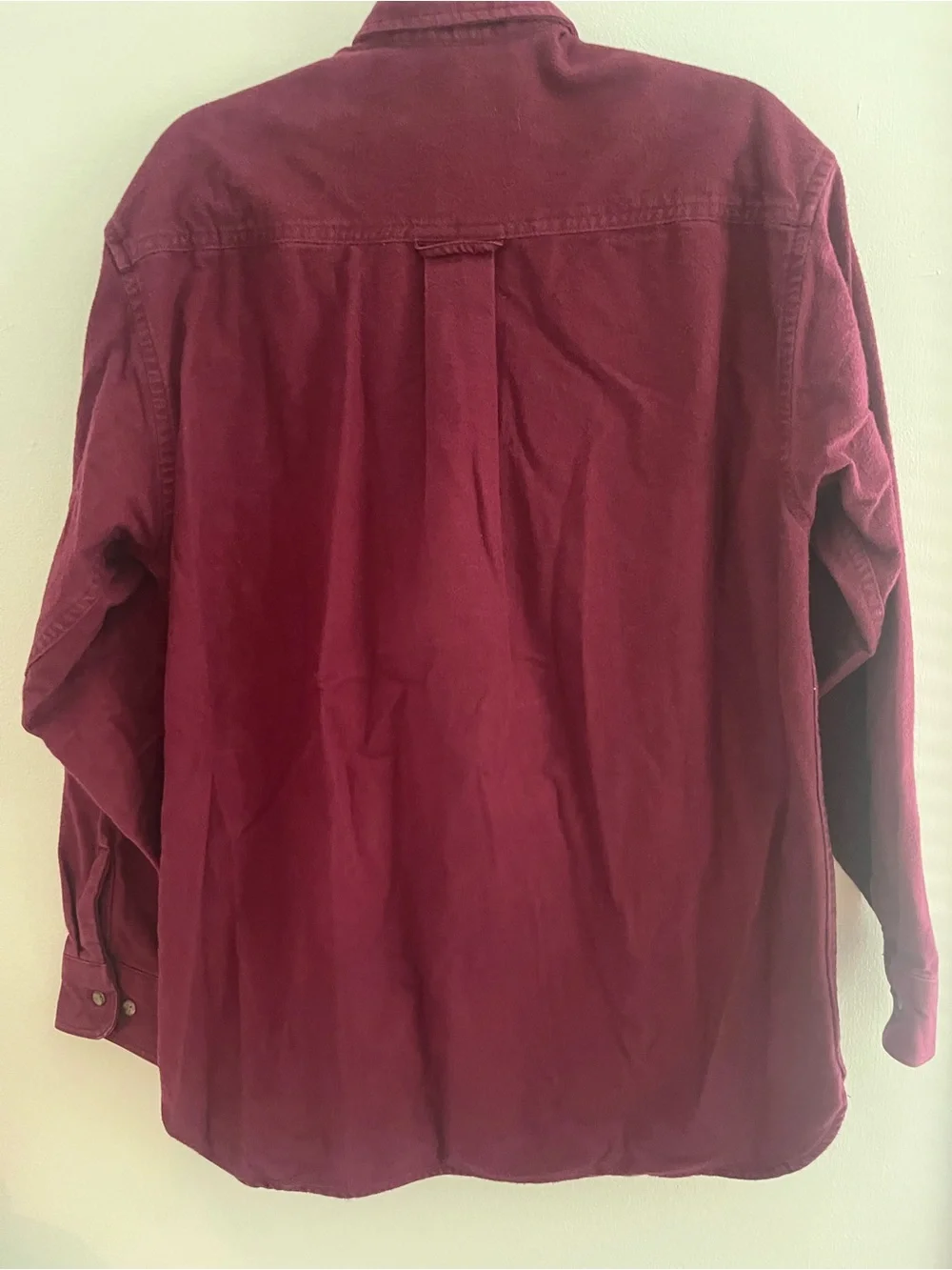 Vintage Eddie Bauer Maroon Heavy Chamois Flannel Shirt Size M